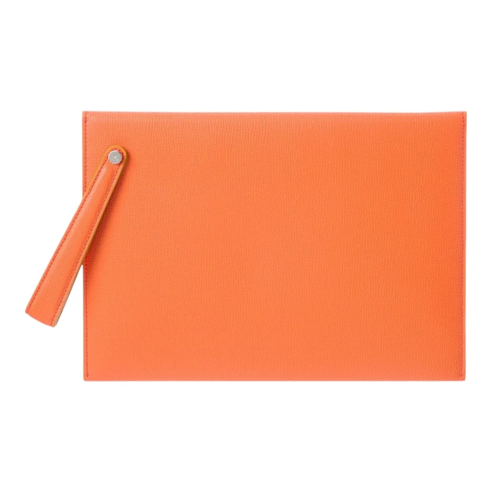Salvatore Ferragamo Orange Leather Clutch Bag - Picture 5 of 16